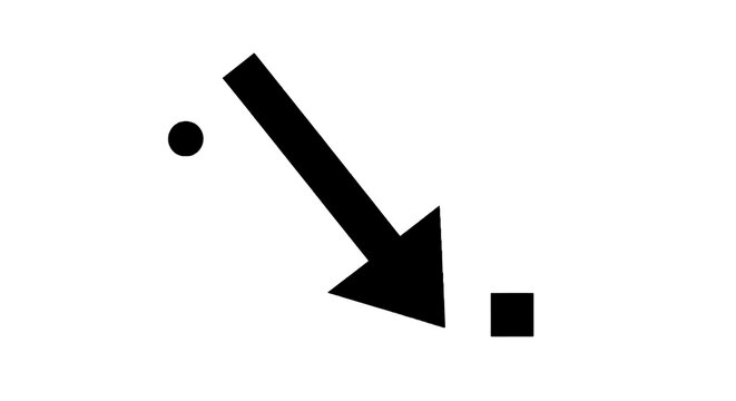 Black arrow pointing down symbol.