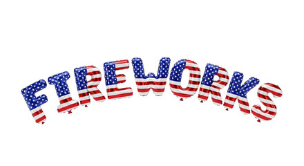 Obraz premium Patriotic fireworks balloons on 4th of july isolated on transparent background