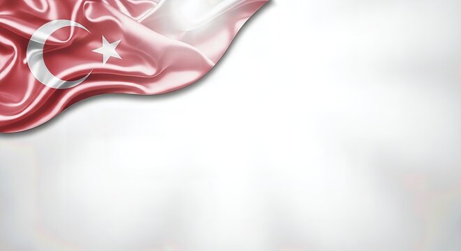 Turkey Flag 3D Illustration Isolated on Transparent Background