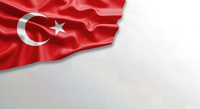 Turkey Flag 3D Illustration Isolated on Transparent Background