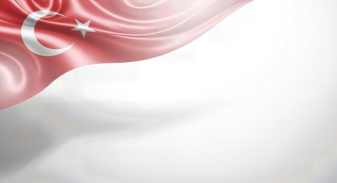 Turkey Flag 3D Illustration Isolated on Transparent Background