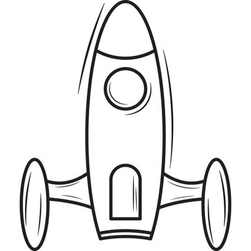 Hand Drawn Rocket Doodle