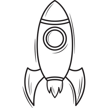 Hand Drawn Rocket Doodle