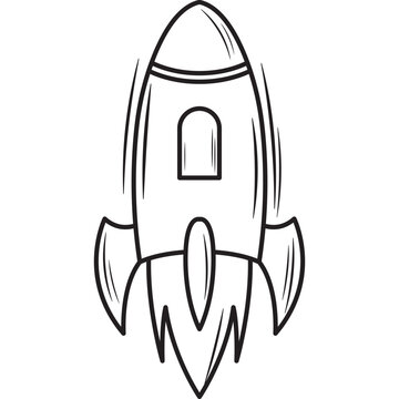 Hand Drawn Rocket Doodle
