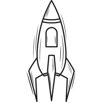 Hand Drawn Rocket Doodle