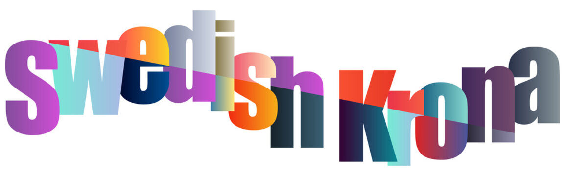 Colorful Text Logo Featuring Swedish Krona Words in Gradient Style