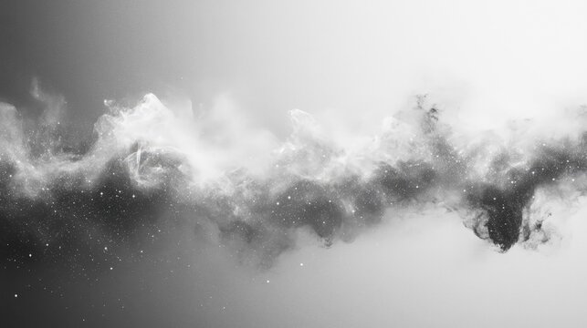 Abstract cloud of white powder exploding against a dark background