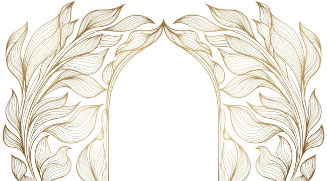 Elegant golden leaf arch frame