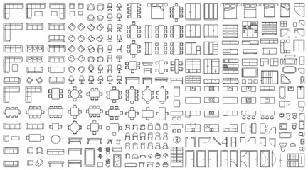 Set of furniture icons for interior design © S.Siam