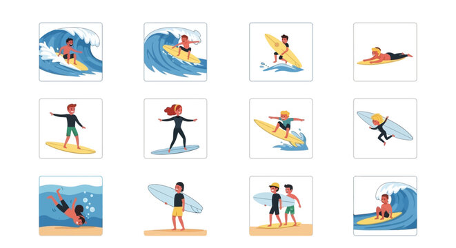 People surfing on ocean waves.