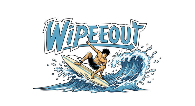 Man surfing on ocean wave board.