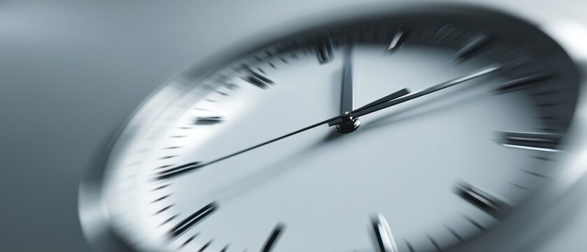 The Clock Blurred by Motion Suggesting Speed, Time Pressure, and Modern Precision