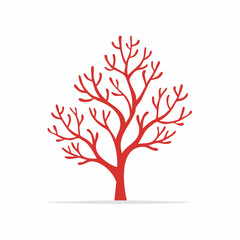 Obraz premium Red Coral Branch Illustration