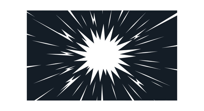 Black and white explosion graphic design element