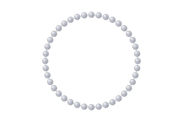 Obraz premium Luxury silver bead bracelet circle frame on transparent background
