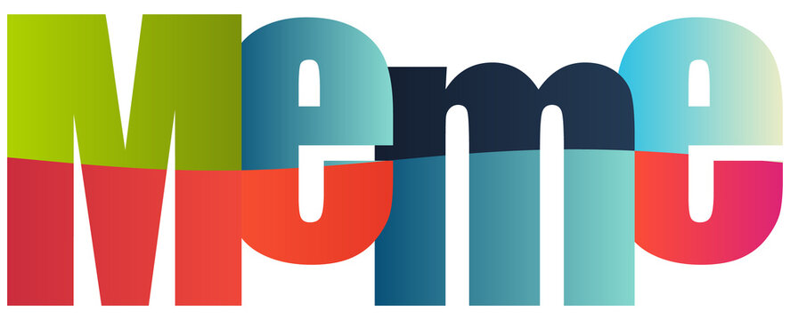 Colorful stylized letters spelling out modern minimalist meme text design