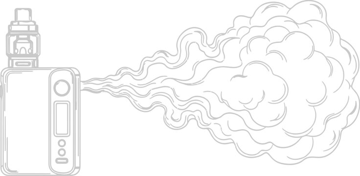 Vape, electronic cigarette, vapor, smoking icon, vapor cloud