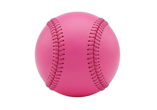 Pink softball isolated on transparent background