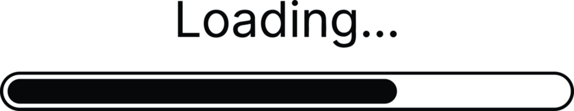 Loading progress bar illustration with status text, buffering and upload interface concept for web design, application screens, and digital technology graphics use