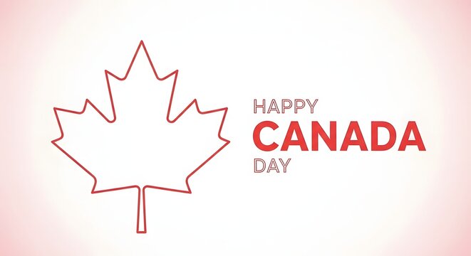 Happy canada day celebration with maple leaf design