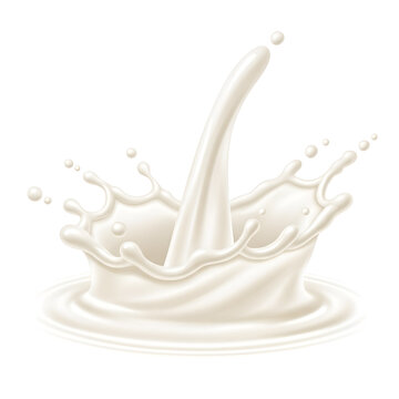 Splash of milk isolated on white background with dynamic movement