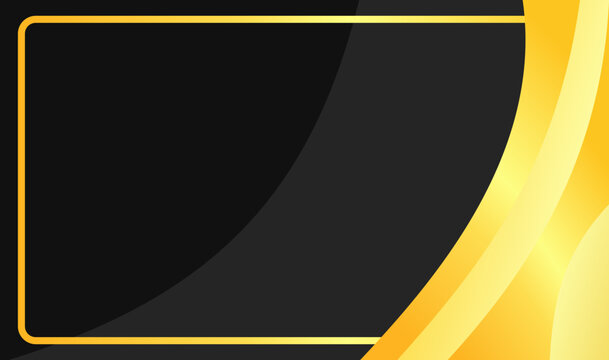 Sleek black background with a golden border curves, suitable for elegant design projects or luxury products promotion.
