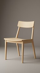 Fototapeta premium Warm Light, Wooden Chair: Simple Elegance in 3D