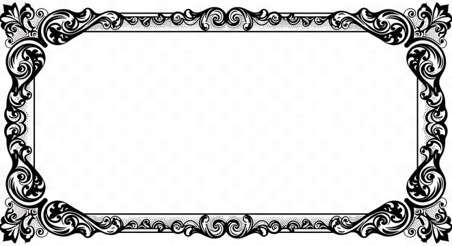Elegant Ornate Black Frame, Vintage Design