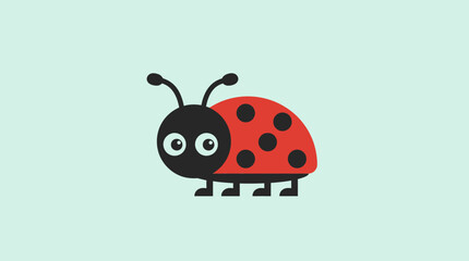 Cute cartoon ladybug on green background. © Ira Project