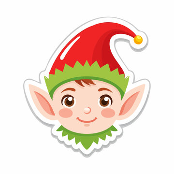 Cute Cartoon Elf Face Sticker
