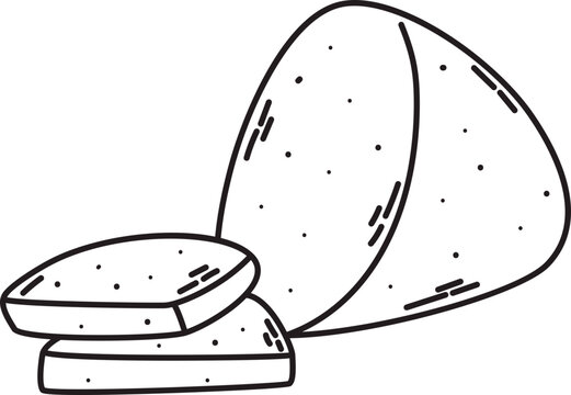 Outline Slices Potato for Modern Cafe and Restaurant Wall Design