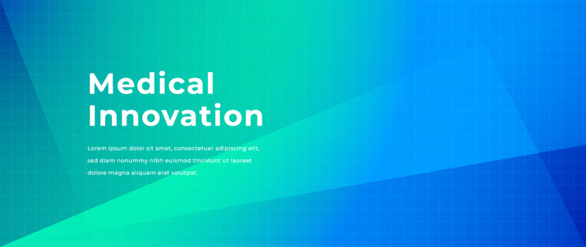 Medical innovation abstract background with smooth blue green gradient and soft light transitions. Clean modern design for healthcare, biotech, research, medical technology and digital health branding