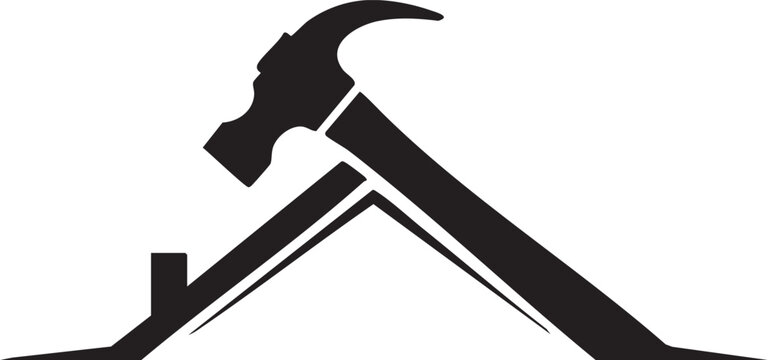 Black silhouette hammer icon with handle