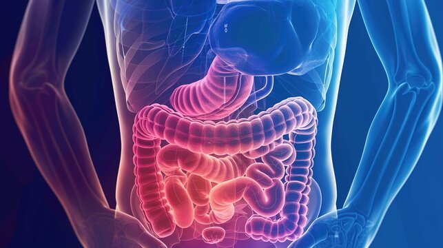 Surgeon identifying small bowel tumor during laparoscopic exploration