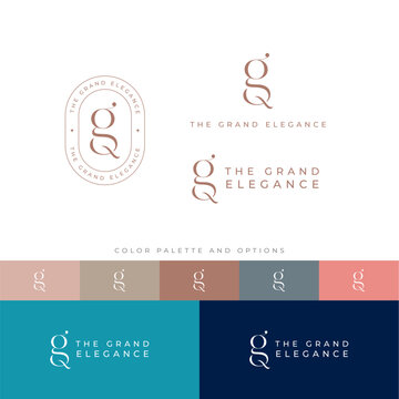 Sophisticated GQ Monogram Luxury Logo Vector for Cosmetic and Restaurant Branding | Fully Editable