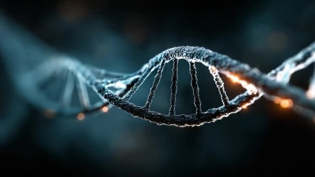 An Intricate Visualization of DNA Structure: Exploring the Double Helix and Its Encoded Genetic Information Through Abstract Animation and Scientific Representation