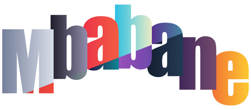 Colorful stylized text logo featuring Mbabane letters in gradient design