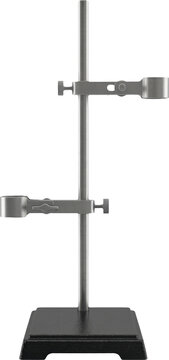 Scientific laboratory retort stand isolated on transparent background