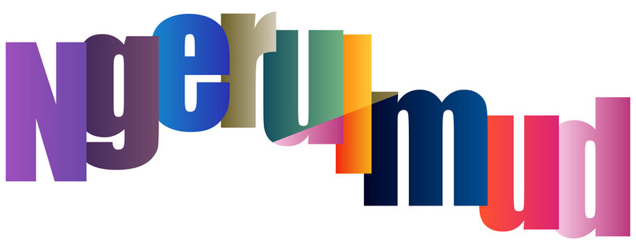 Colorful Gradient Text Design Featuring Ngerulmud Name