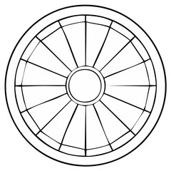 Fototapeta premium Astrology chart outline with sectors and circles for zodiac signs and planetary houses