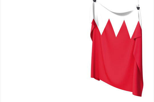 Vertical Bahrain Flag Fabric Texture &ndash; Isolated Graphic Element