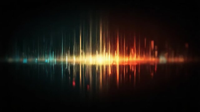 Dynamic Soundwaves Visualized: A Captivating Display of Audio Frequencies in Vibrant Colors and Shimmering Reflections
