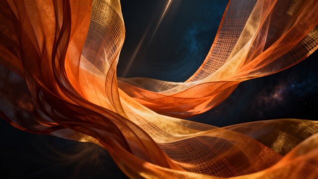 Flowing fabric in space