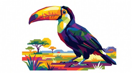 Fototapeta premium illustration of a colorful Toucan