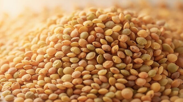 sesame seeds close-up macro shot, pile of light brown seeds