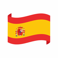 Obraz premium Waving Spanish Flag with Coat of Arms