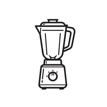Kitchen blender icon black and white vector illustration with appliance