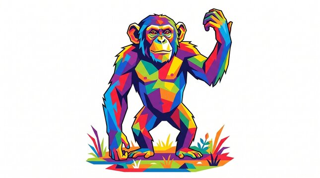 vector illustration of an abstract Chimpanzee