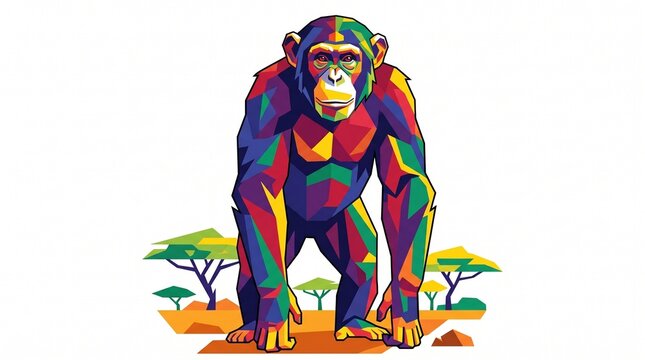 vector illustration of an abstract Chimpanzee