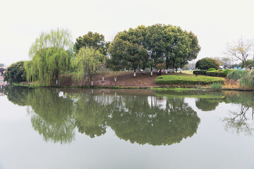 Obraz premium Chinese garden landscape in spring